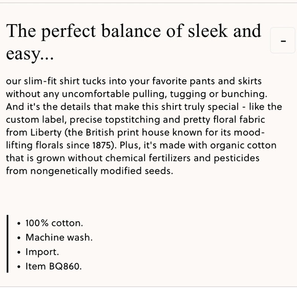 NWOT J CREW Slim-fit shirt in Liberty® Poppy and Daisy fabric - Picture 3 of 3